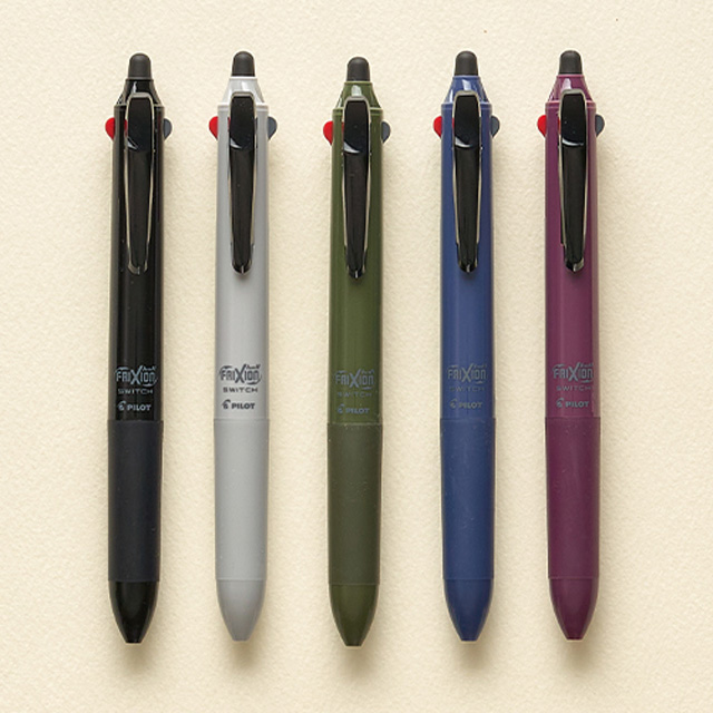 Frixion Ball Switch 3-Color Ballpoint Pen 0.5mm + Ballpoint Pen 0.7mm