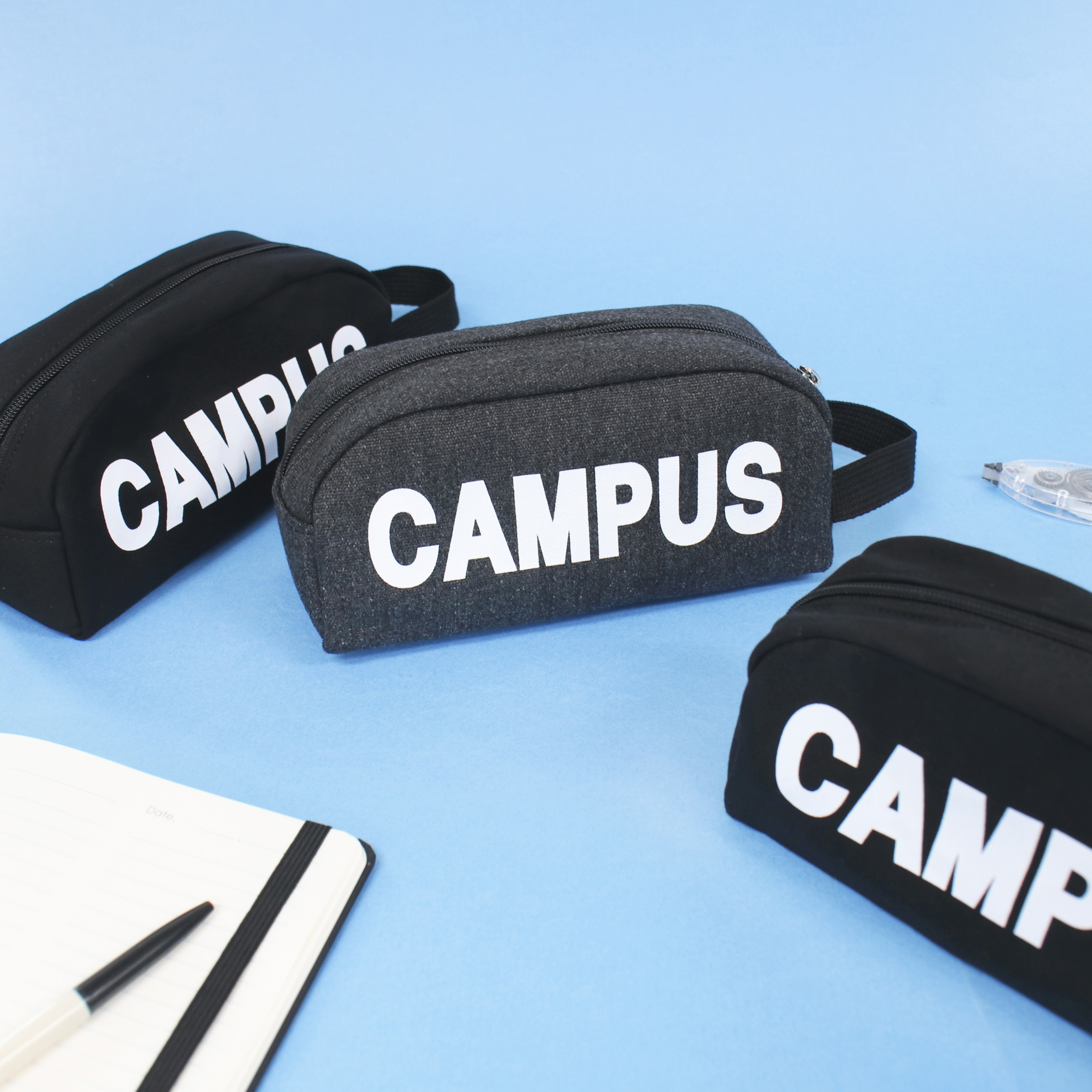 Large campus handle pen pouch pencil case