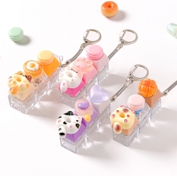 Cute DIY 3-Key Keyboard Keyring Kit, 8pcs