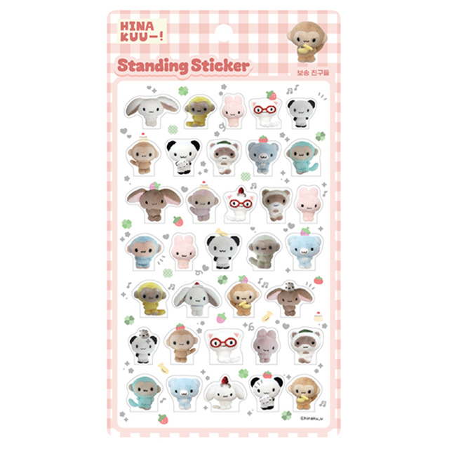 Hinakuu Standing Sticker (Fluffy Friends)