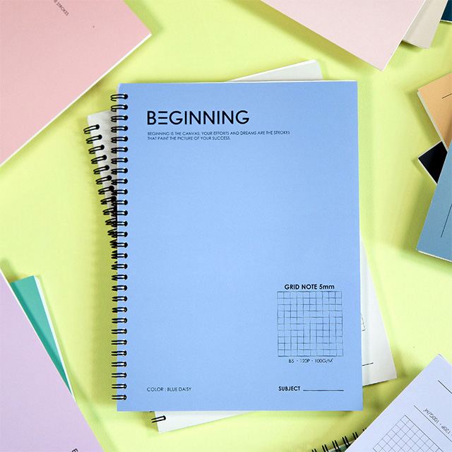 Beginning Twin Ring Notebook B5_grid