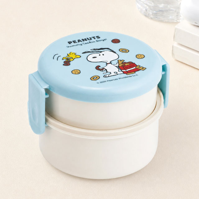 Snoopy Cookie Round 2-Tier Lunch Box (With Fork)