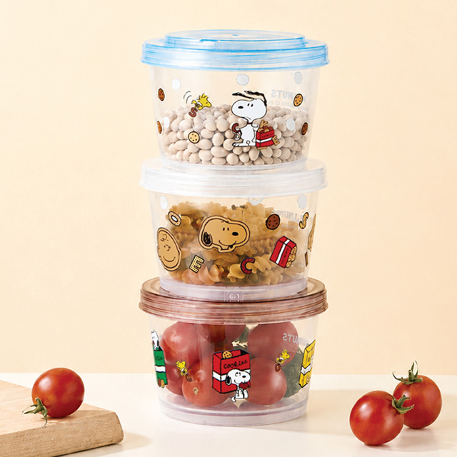 Snoopy Cookie Joint-Type Food Storage Container 3P Set