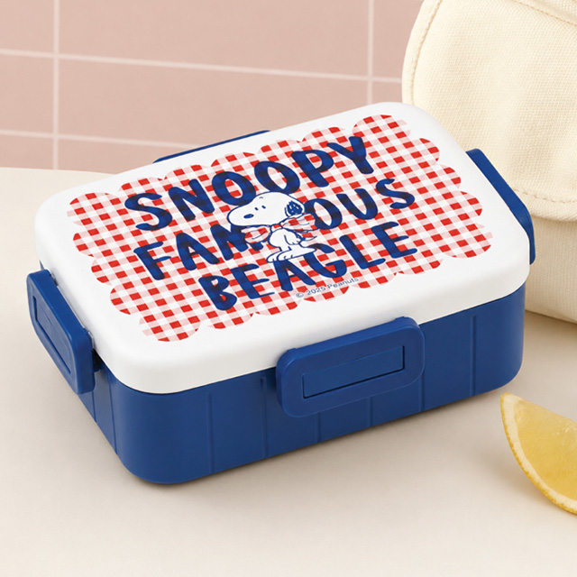 Snoopy Check Logo 4-Side Lock Lunch Box 650ml