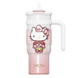 Hello Kitty Large Capacity Two-Tone Tumbler_White Pink Hello Kitty