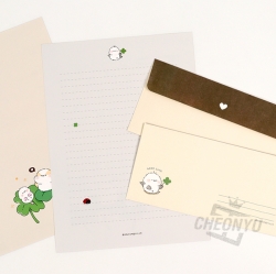 Long-tailed tit Happy Letter Paper, Random