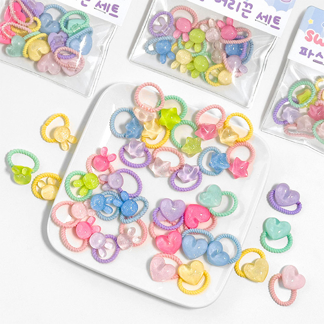 Sweet Pastel Hair Tie Set, Random