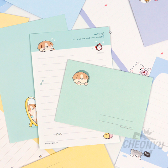 E-rinubgae Petit Letter Paper with Envelop Set, Random
