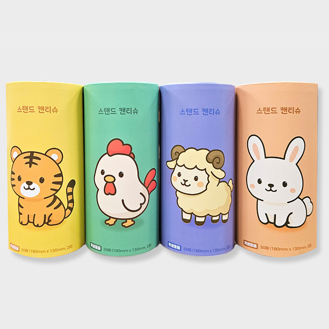 Stand-Up Can Tissue 50 Sheets 4-Piece Set