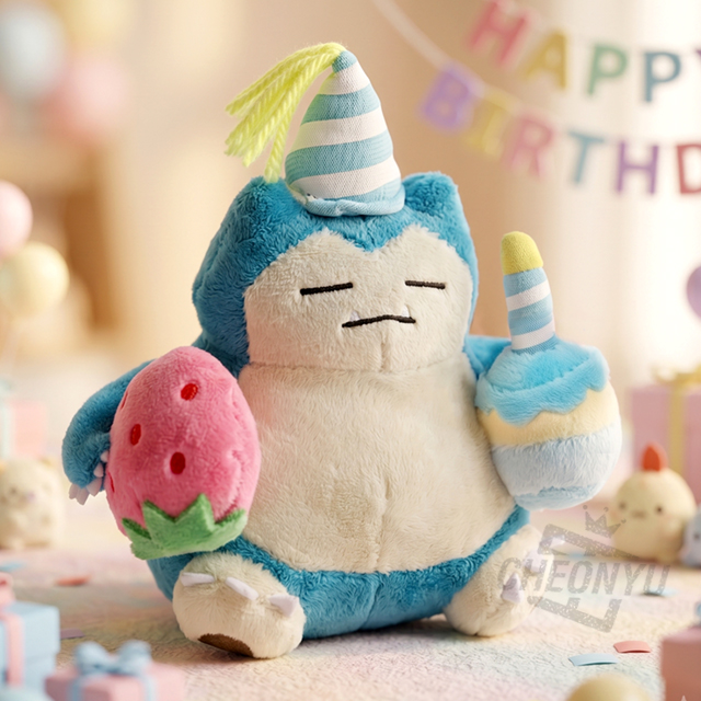Snorlax Birthday Cake Bag Charm 12cm