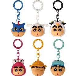 Crayon Shin-chan Face Figure Keyring (Random)