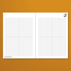Mart Spring Note Korean Melon 4-Quadrant Grid Notebook B5