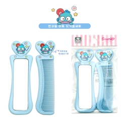 Sanrio Hangyodon Heart Hair Brush & Mirror Set
