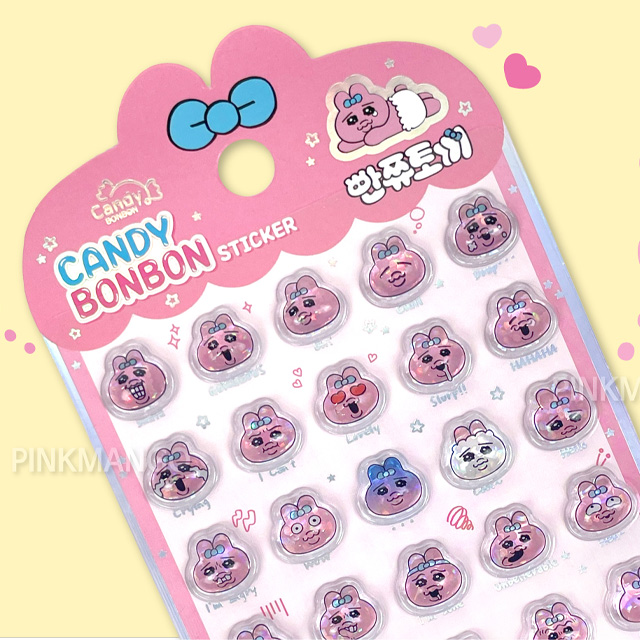 Ppanjju Rabbit Candy Bonbon Sticker, Random