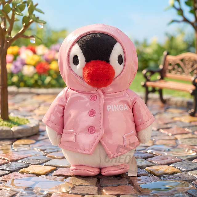 Pinga Raincoat Bag Charm 10cm Pink