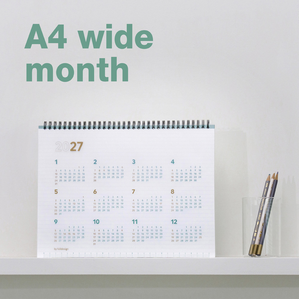 2nd planner A4 wide monthly 2027