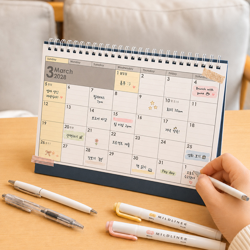 2027-2028 Rainbow Pastel Calendar