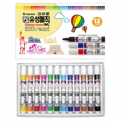Crown 12-Color Permanent Marker Set