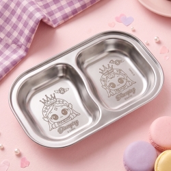Princess Catch! Teenieping Stackable Stainless Steel Plate 2 Compartments Legend Ping