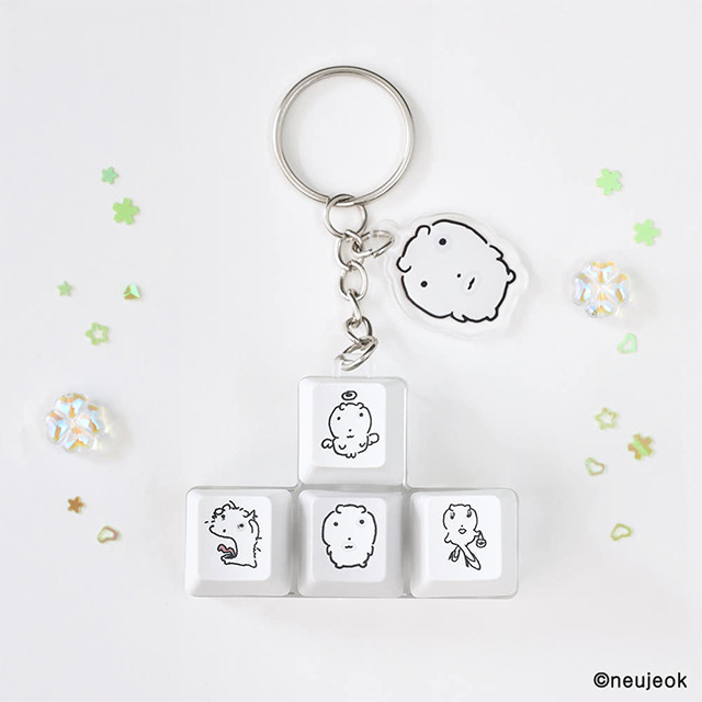 Nunmeongi LED Keycap Keyring 4pcs
