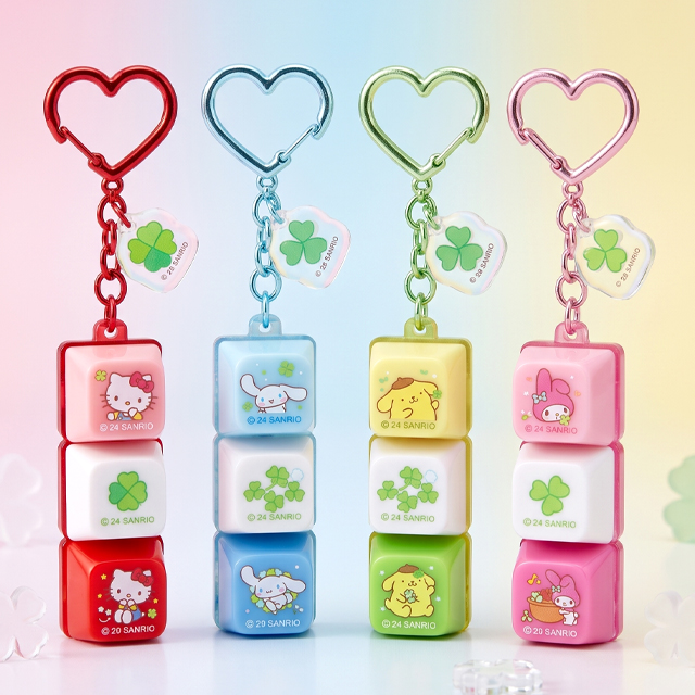 Sanrio Characters Lucky Clover Keycap Keyring 3-Piece
