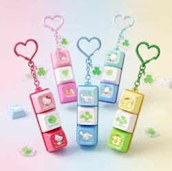Sanrio Characters Lucky Clover Keycap Keyring 3-Piece