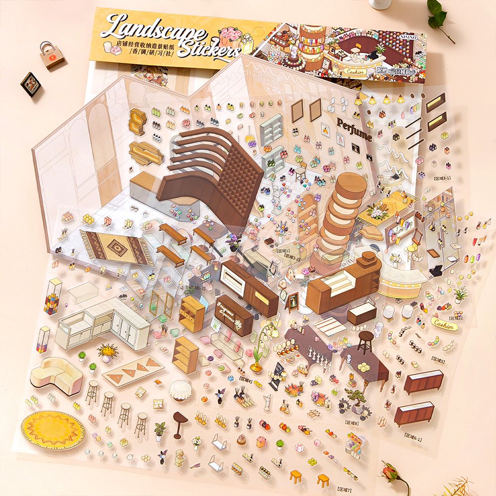 Miniature House Decorating Sticker Set – Perfume Shop