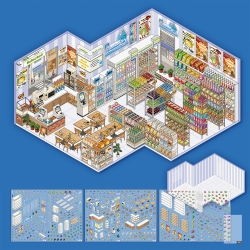 Miniature House Decorating Sticker Set – Convenience Store