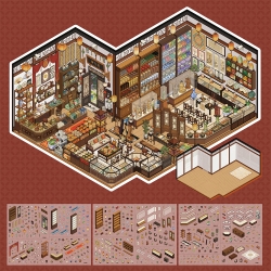 Miniature House Decorating Sticker Set – Antique Store