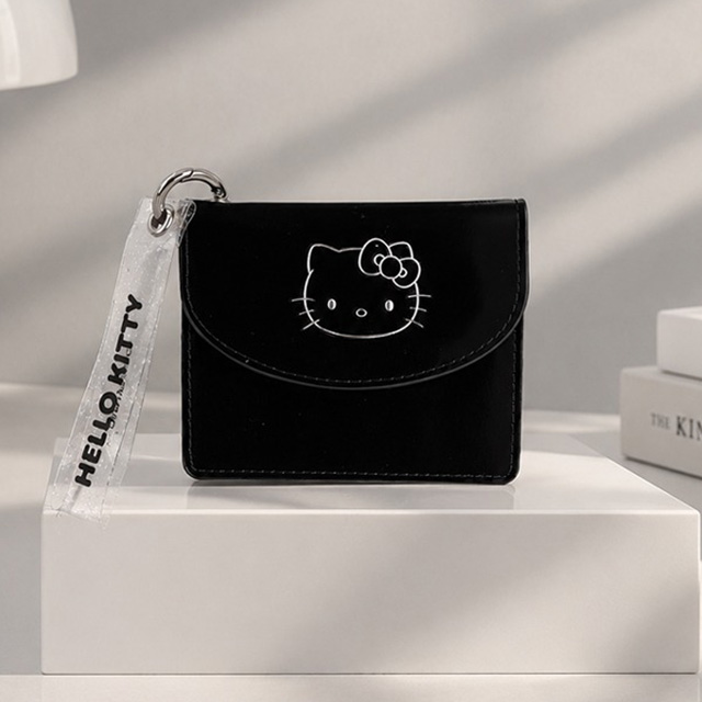 Hello Kitty Black Glitter Simple Card Holder