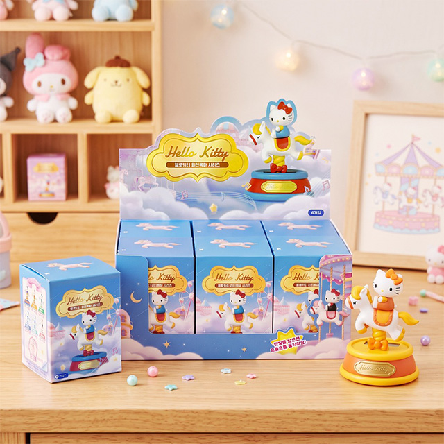 Hello Kitty No-Windup Carousel Music Box Figure