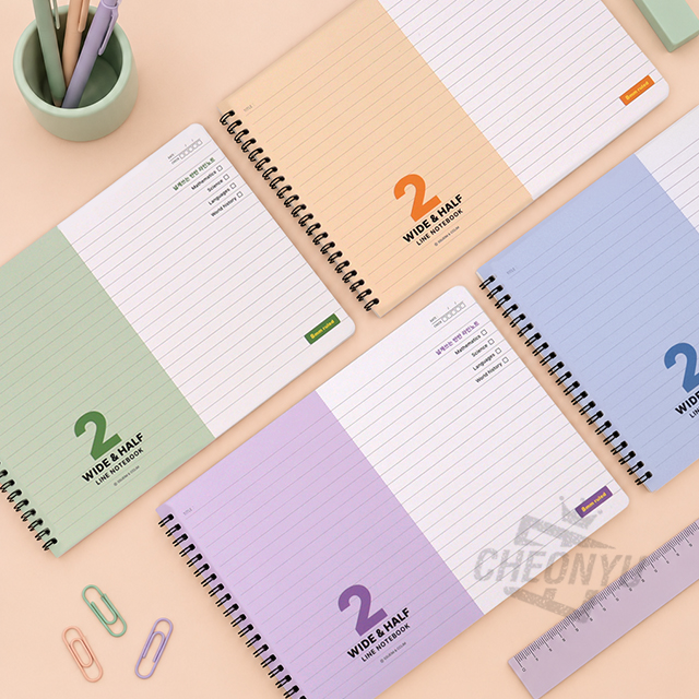 Wide Half Line Notebook Simple