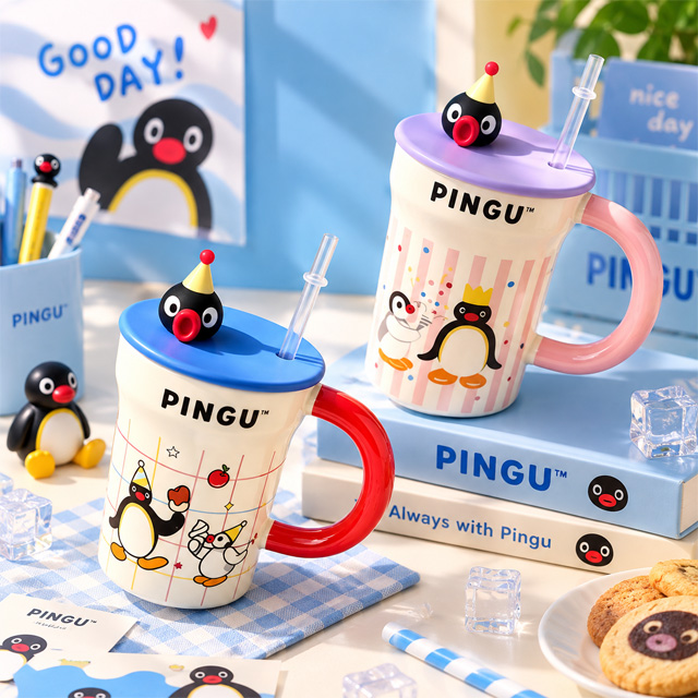 Pingu Straw Lid Mug