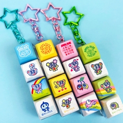 Angel Blue LED Keycap Keychain 4 Key (Random)
