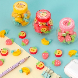 Mini Fruit Eraser Set 3 Types (24 Pcs Per Pack)