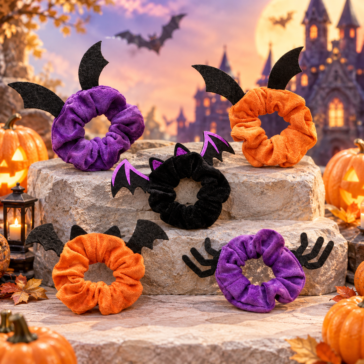 Halloween Hair Scrunchie Halloween Hair Band, Random