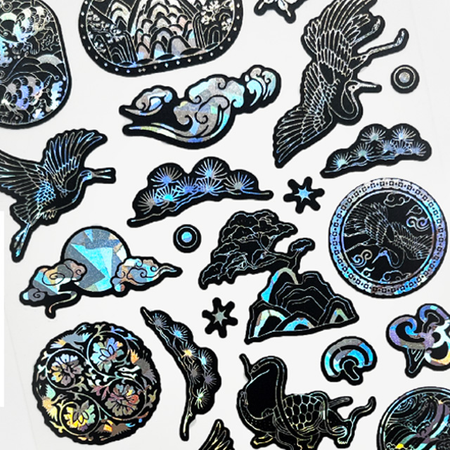 Petit Traditional Mother-of-Pearl Stickers – Crane